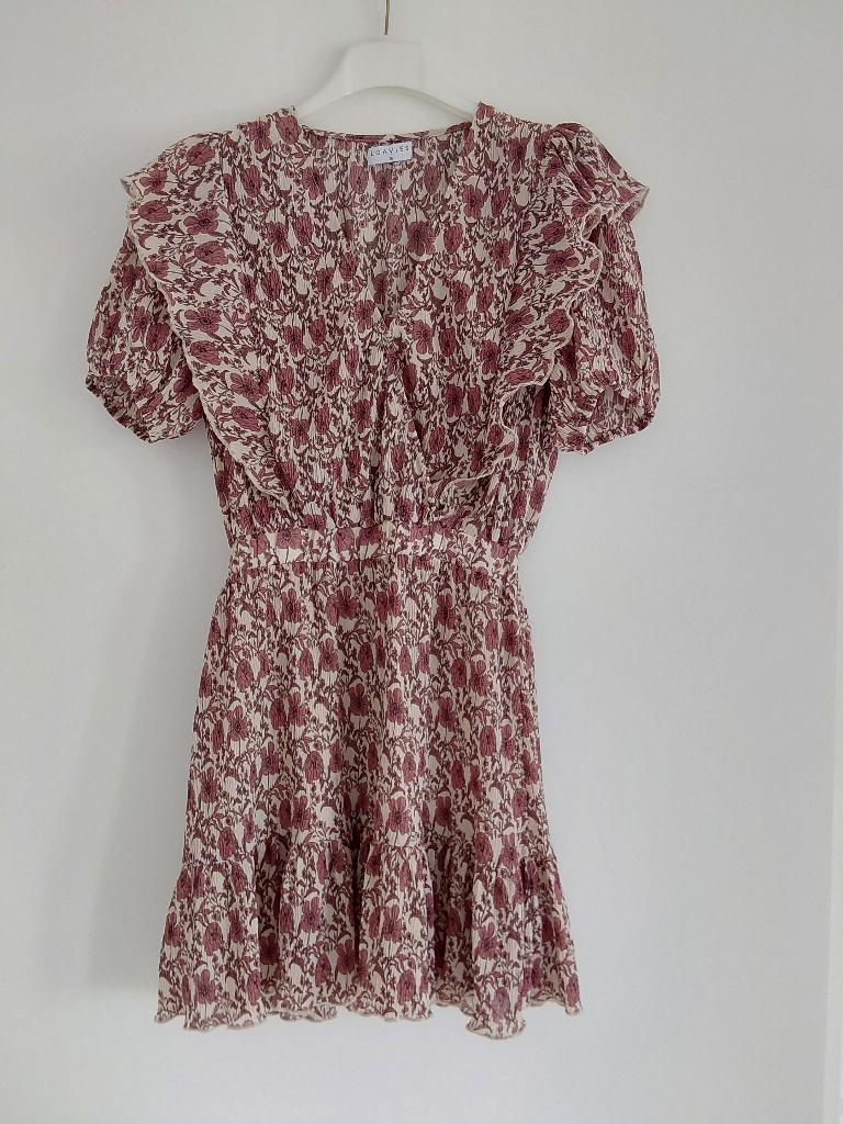 Loavies zomerjurk XS 34 bloemen oudroze, Ophalen of Verzenden, Roze, Maat 34 (XS) of kleiner, Boven de knie