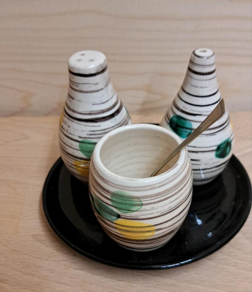 Vintage peper en zout stel, Antiek en Kunst, Antiek | Keramiek en Aardewerk, Ophalen of Verzenden