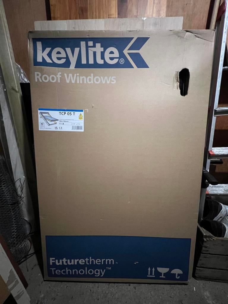 Keylite Dakraam Hout 78x118cm HR++ glas + Gootstuk - Nieuw, Doe-het-zelf en Verbouw, Glas en Ramen, Minder dan 80 cm, 80 tot 120 cm