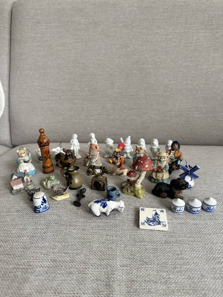 Grote partij miniaturen Delfts blauw, dieren & figuurtjes, Verzenden, Zo goed als nieuw