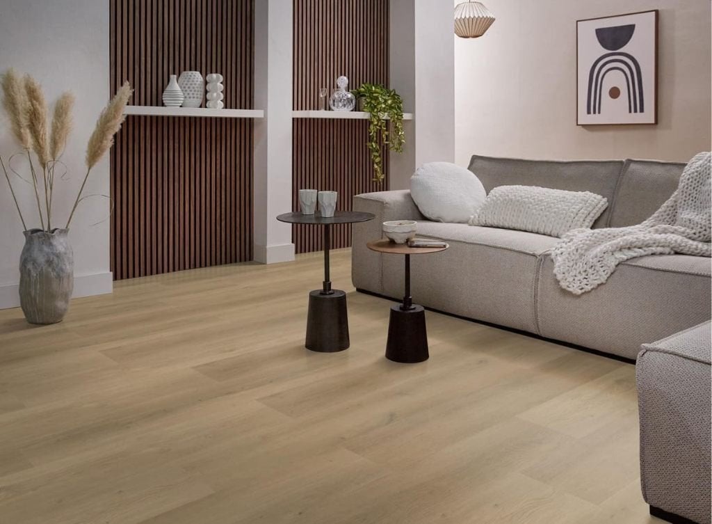 Plak Pvc Alfonsino Oak Zwaar woon gebruik toplaag 0,55, Beige, Nieuw, Ophalen of Verzenden, Plak Pvc Beige kleur Dry-Back