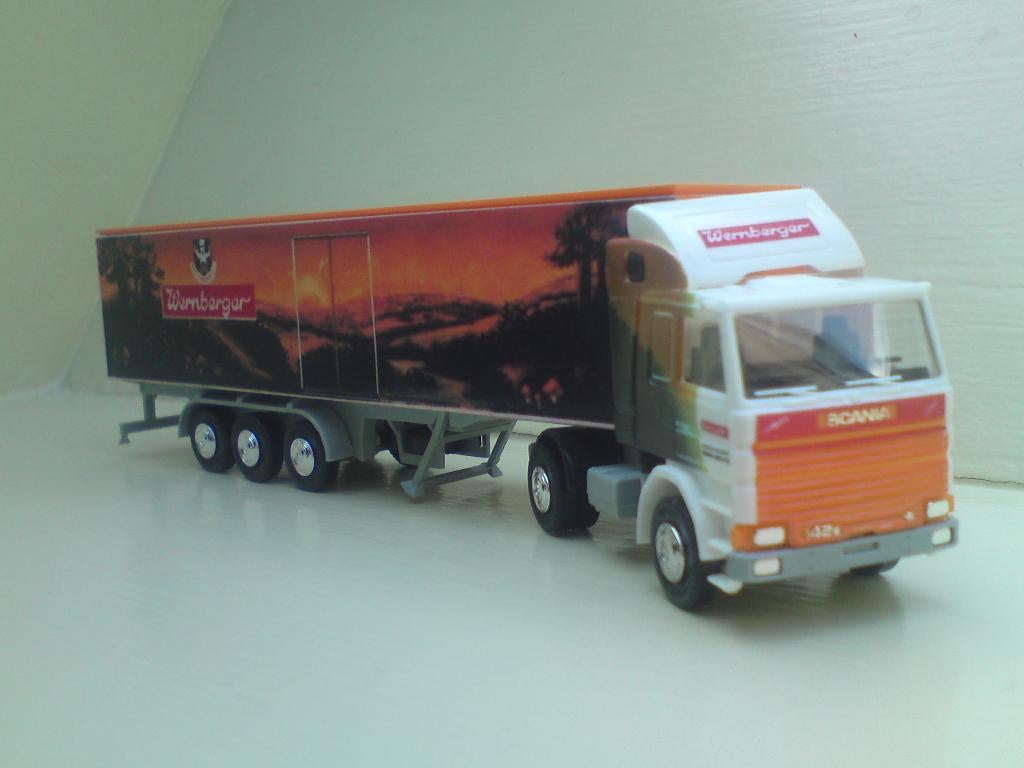 Albedo / Herpa Scania R142 Wernberger met airbrush opdruk., Ophalen of Verzenden, Nieuw, Bus of Vrachtwagen, Herpa