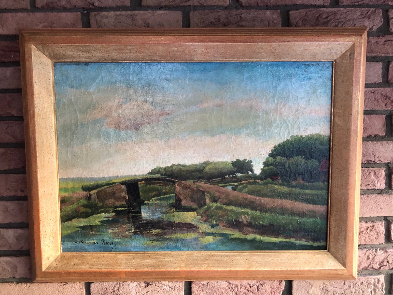 Olieverfschilderij Alex van Zon (1855 - 1931) - Landschap, Realistisch, Gesigneerd, Landschap, Olieverf