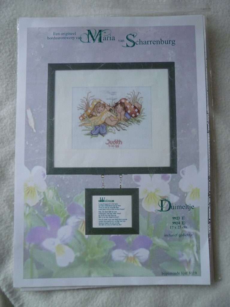 Borduurpatroon Maria van Scharrenburg Duimeltje 17x25 cm, Hobby en Vrije tijd, Borduren en Borduurmachines, Ophalen of Verzenden