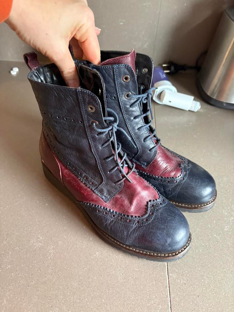 Ulla popken schoenen leer 39, Kleding | Dames, Schoenen, Ophalen of Verzenden, Zo goed als nieuw, Blauw, Sneakers of Gympen