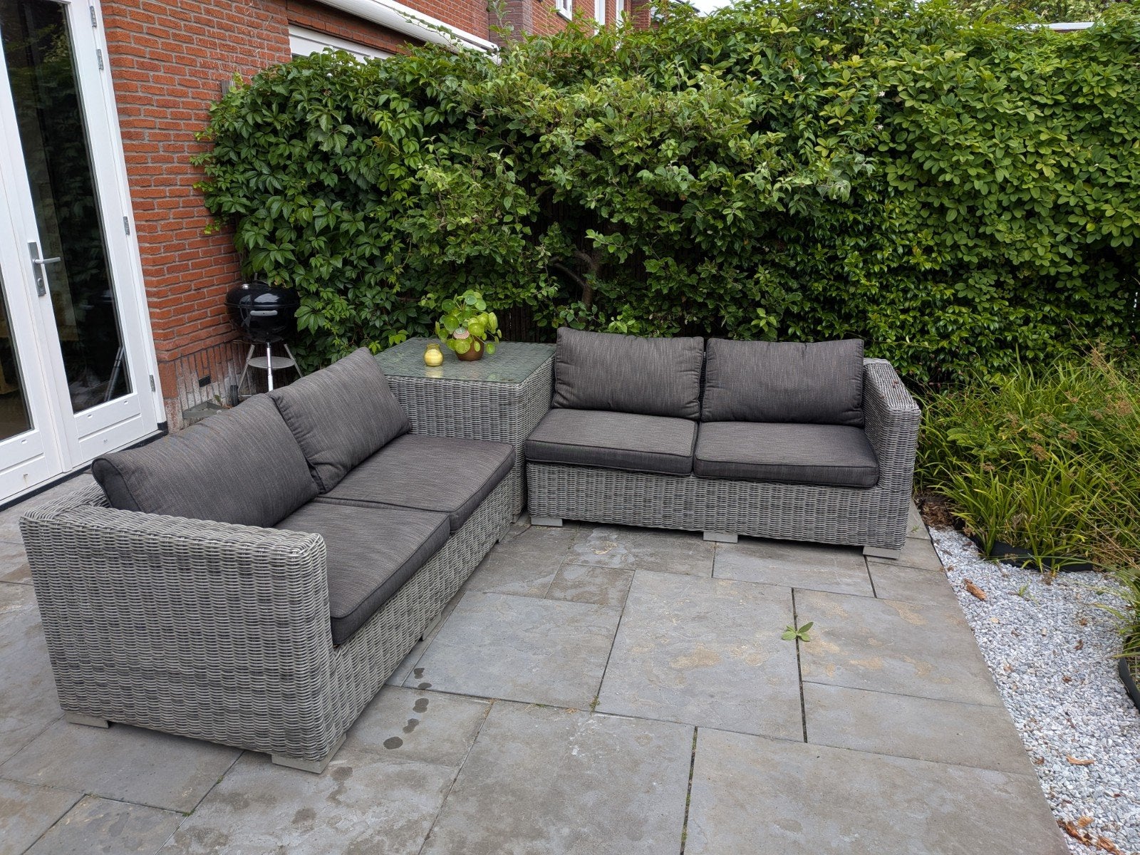 Nette complete Intratuin loungeset met hoekdeel, Ophalen, 5 zitplaatsen, Gebruikt, Loungeset