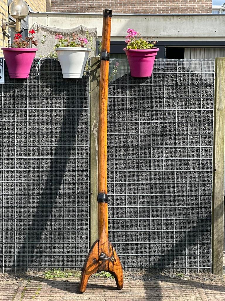 Werkelijk prachtige antieke houten gaffel lengte: 210cm, Ophalen of Verzenden, Gebruikt, Gebruiksvoorwerp