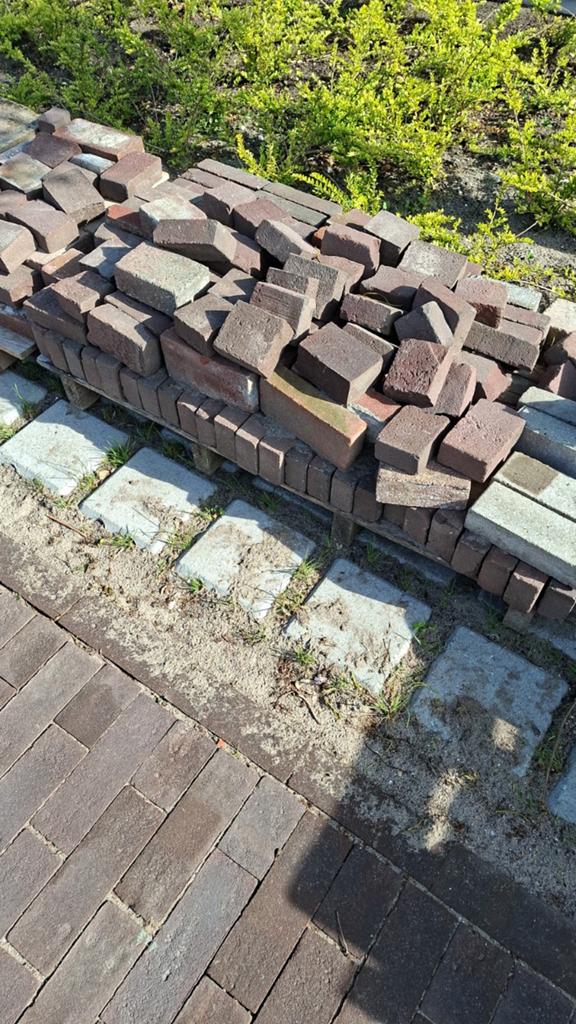Straatstenen en klinkers, Tuin en Terras, Tegels en Klinkers, Gebruikt, Klinkers, Beton, Minder dan 5 m², Ophalen
