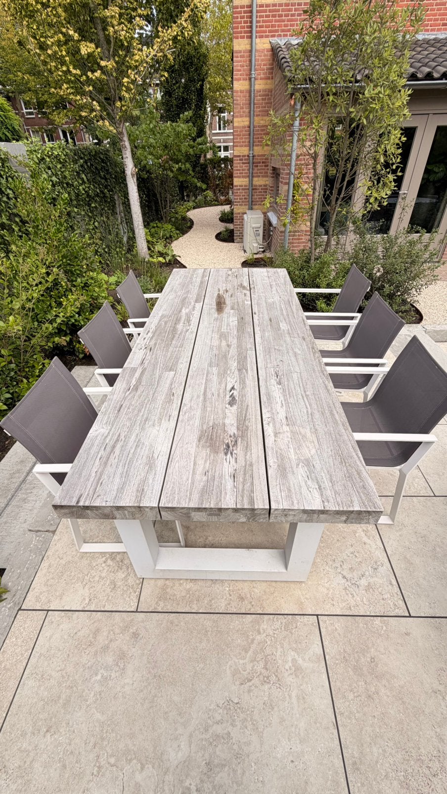 Tuintafel, Tuin en Terras, Tuintafels, Ophalen, Gebruikt, Rechthoekig, Hout