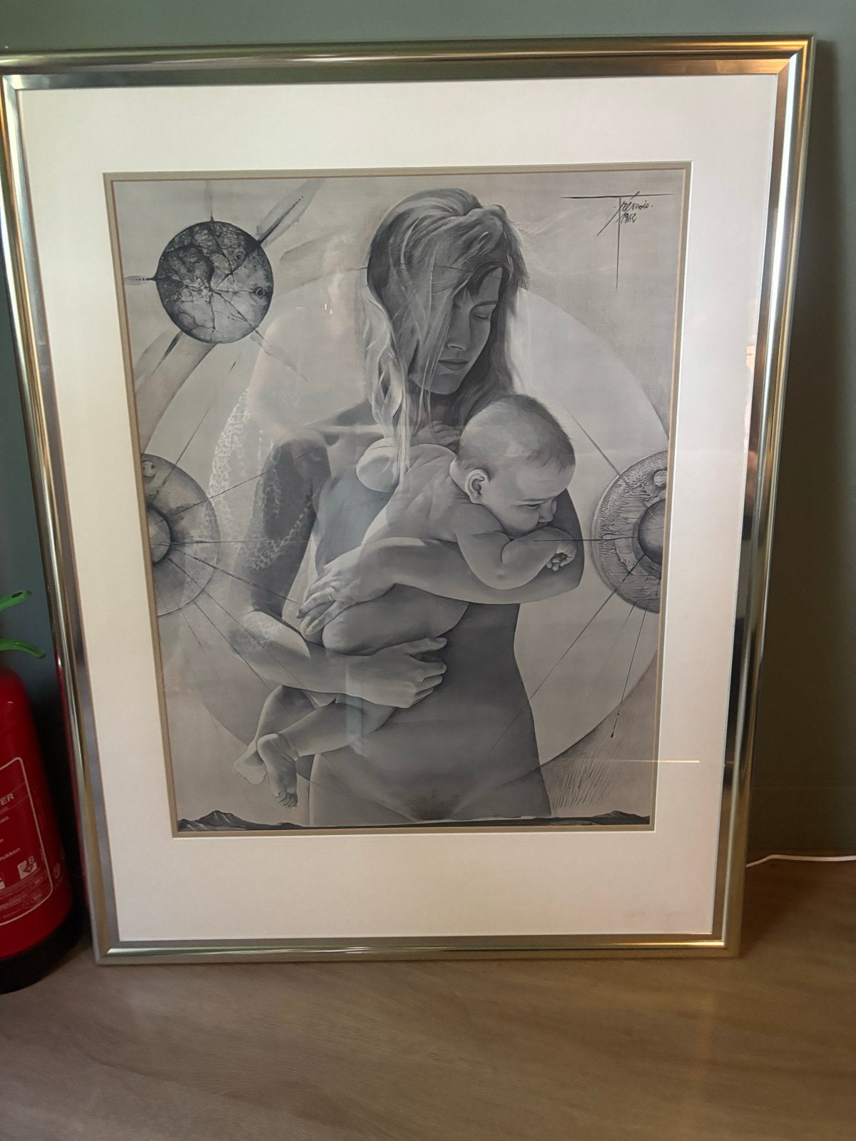 Lithografie Trémois 1962 - Jonge Vrouw met Kind, Antiek en Kunst, Kunst | Etsen en Gravures, Ophalen, 1950 - 1999, Portret, Gesigneerd
