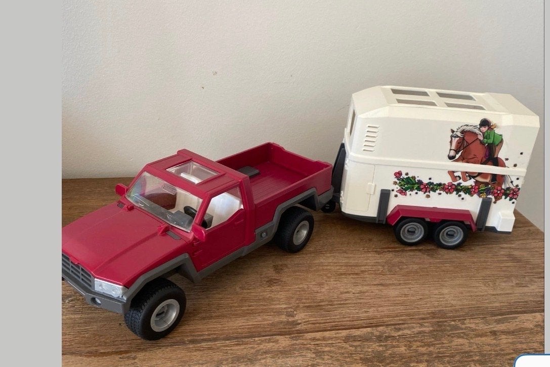 Playmobil Pick-up met paardentrailer, Ophalen of Verzenden, Gebruikt