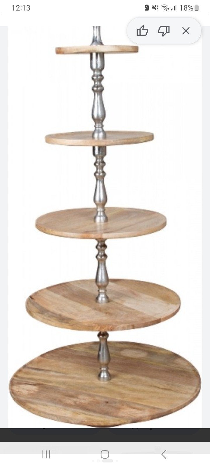 Houten etagère met 5 ronde lagen, Ophalen of Verzenden, Nieuw, Rond, Hout