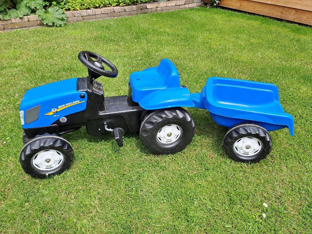 Traptrekker met aanhanger, Kinderen en Baby's, Speelgoed | Buiten | Voertuigen en Loopfietsen, Ophalen, Gebruikt, Trapvoertuig