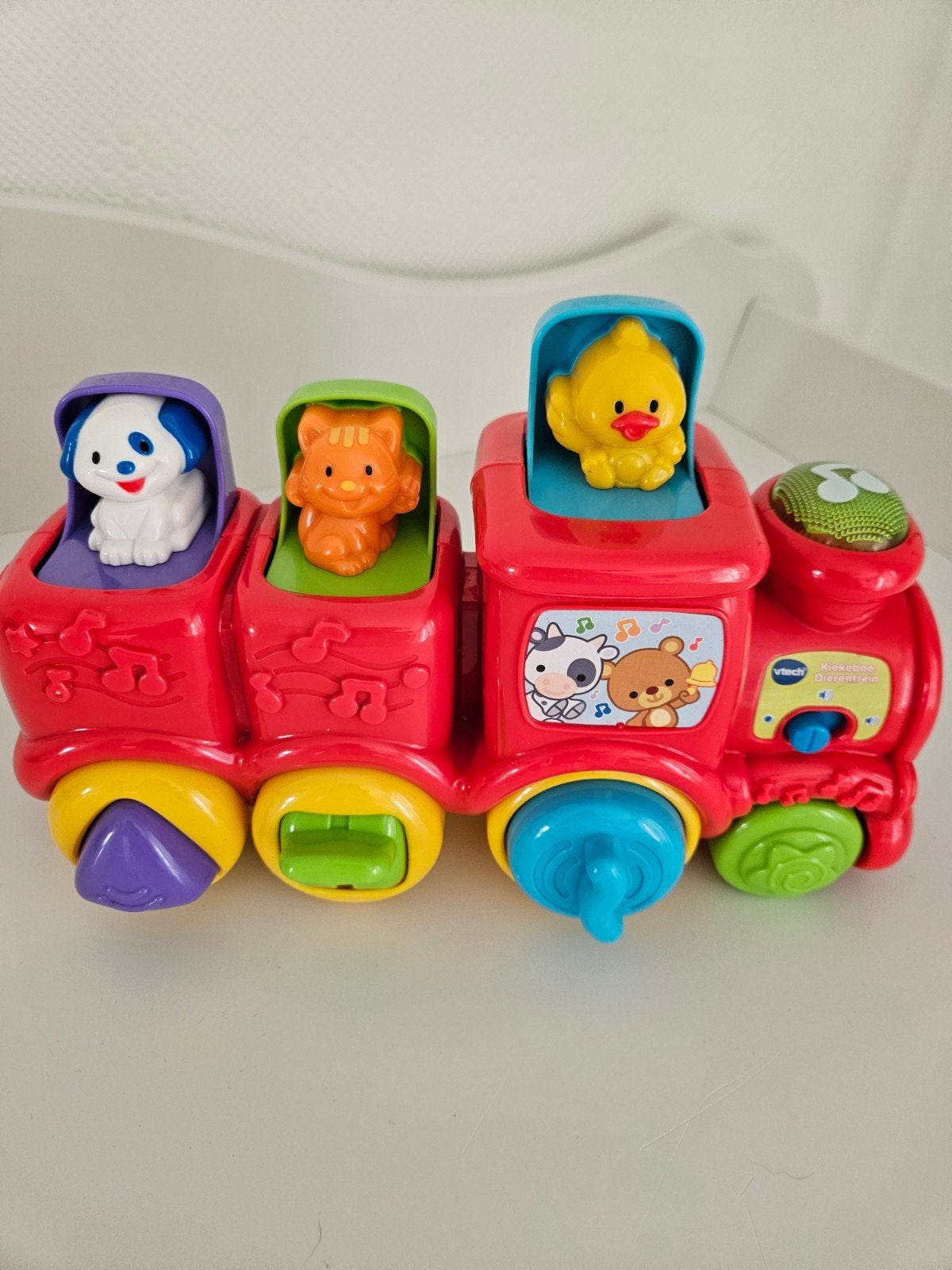 VTech Aap, drumstel, Trein en 5 Toet Toet Auto's Speelgoedse, Ophalen, Zo goed als nieuw, 2 tot 4 jaar