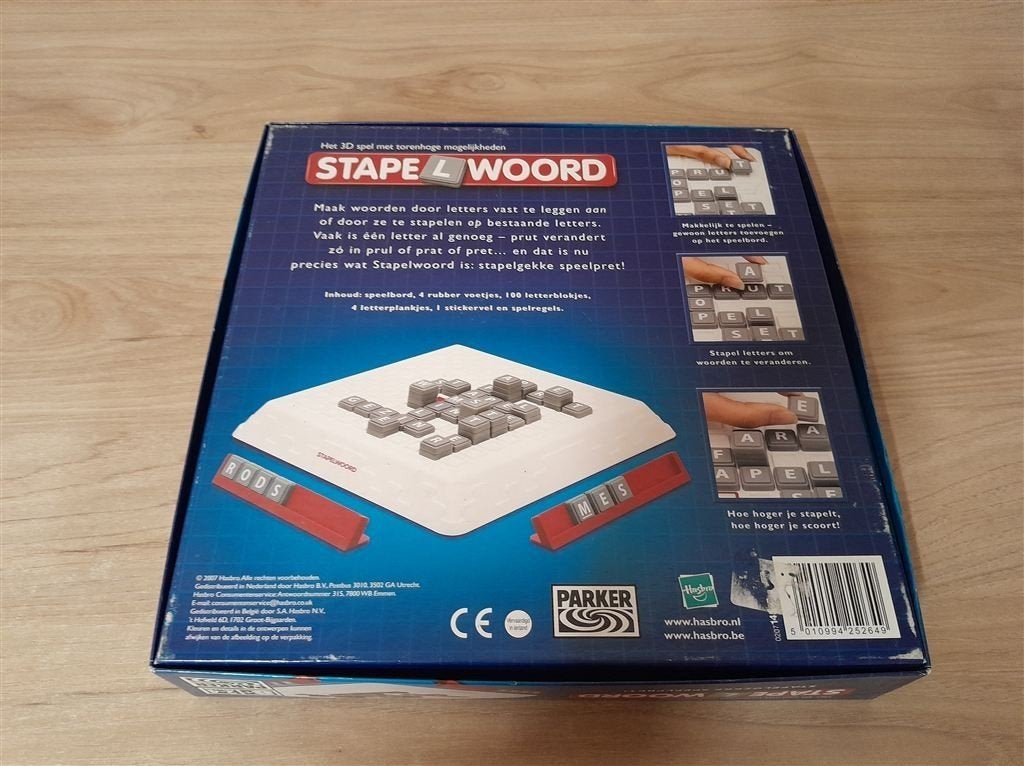 Stapelwoord vierkante doos - stapelgeke speelpret - s5336, Verzenden, Zo goed als nieuw