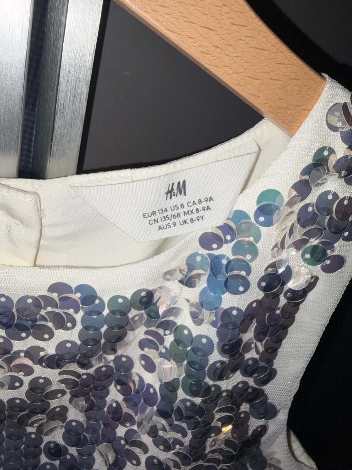 H&M Jurk met pailletten en tule, maat 134 (8-9 jaar), Ophalen of Verzenden, Zo goed als nieuw, Meisje, Jurk of Rok