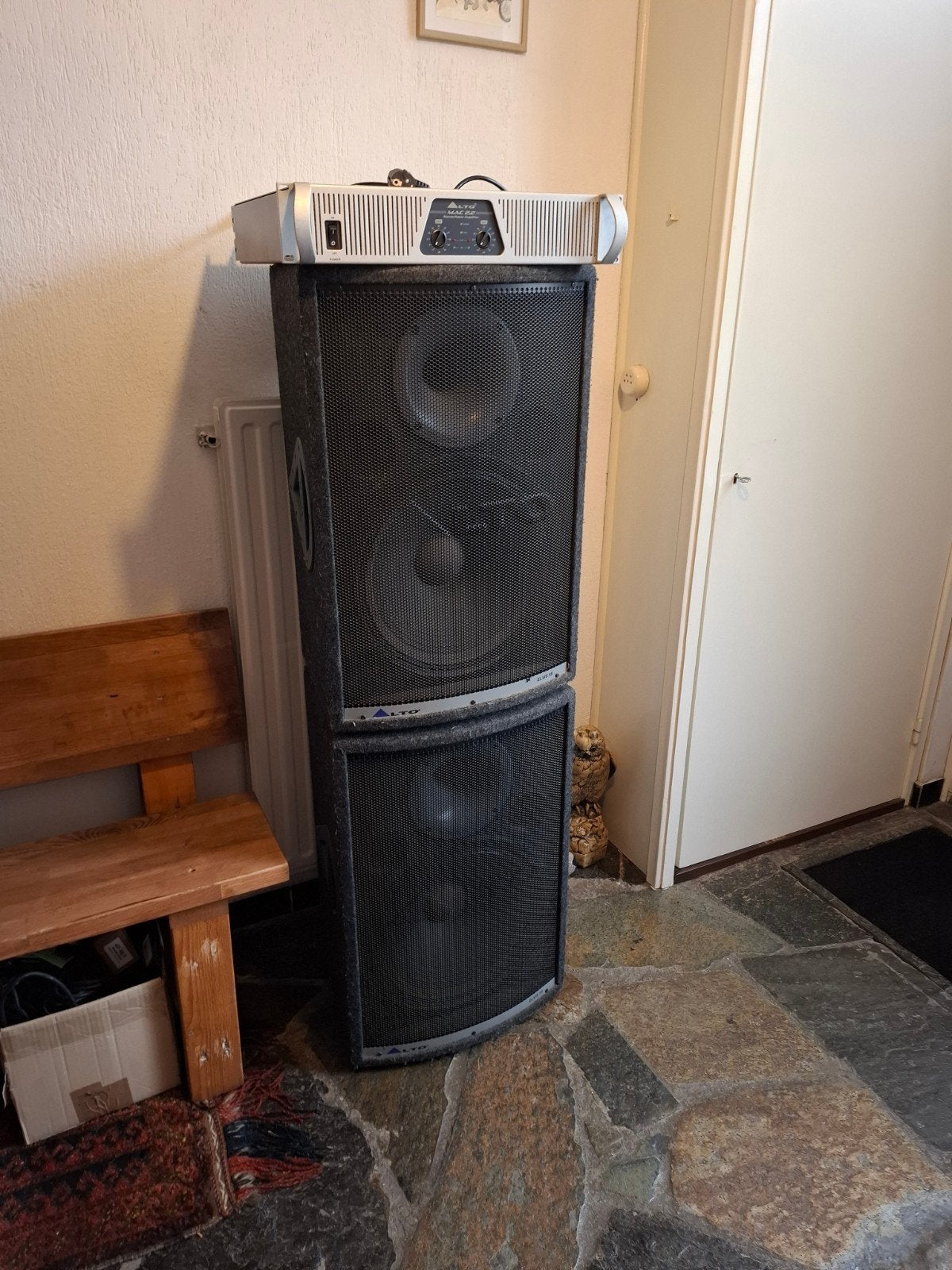 Alto Elvis 15 speakerset met Alto MAC 2.2 versterker, Gebruikt, Speakerset, Ophalen, 150 watt of meer