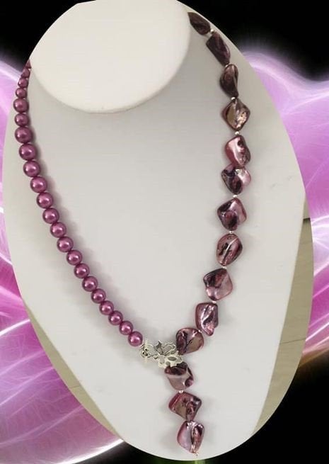 Mooie parel met parelmoer ketting, Ophalen of Verzenden, Nieuw, Overige kleuren, Steen of Mineraal