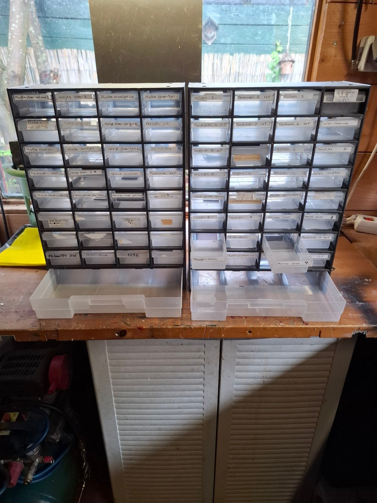 Opbergsystemen met laden - 2x plastic, 1x ijzer, Ophalen