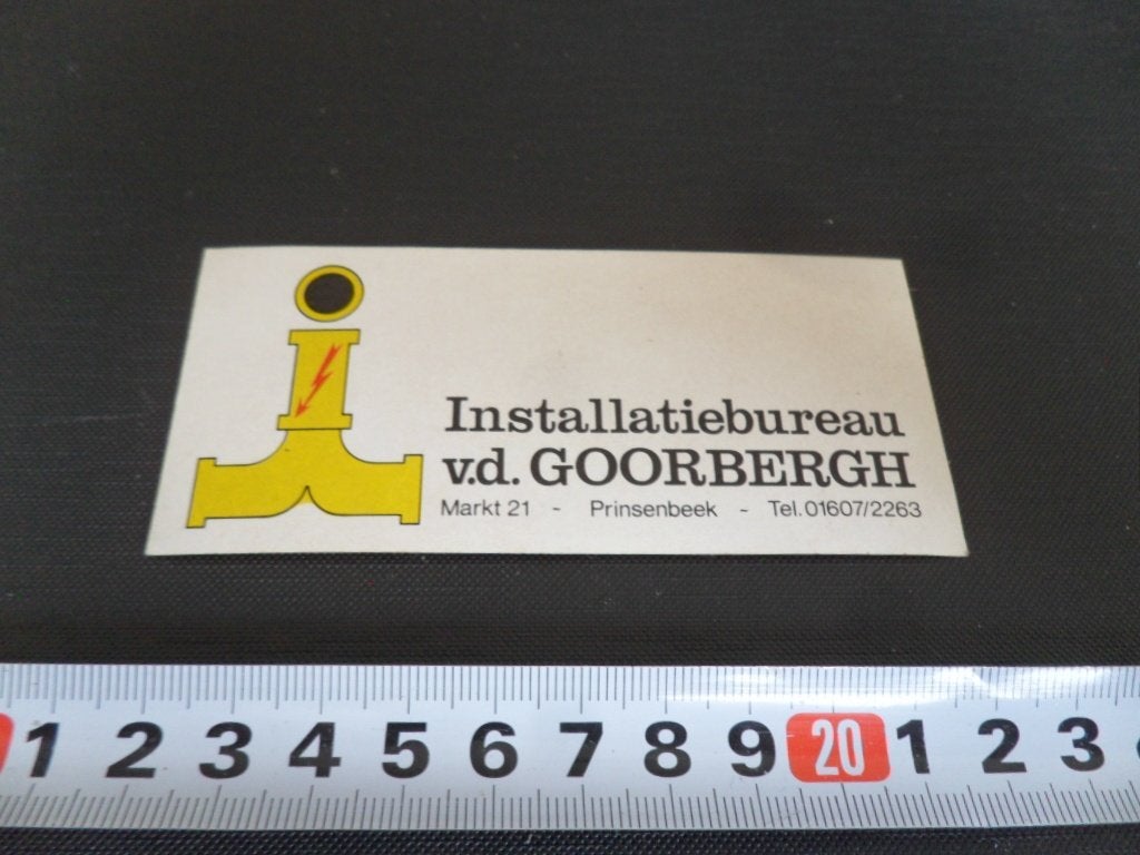 sticker prinsenbeek installatiebureau vd goorbergh markt 21, Ophalen, Zo goed als nieuw