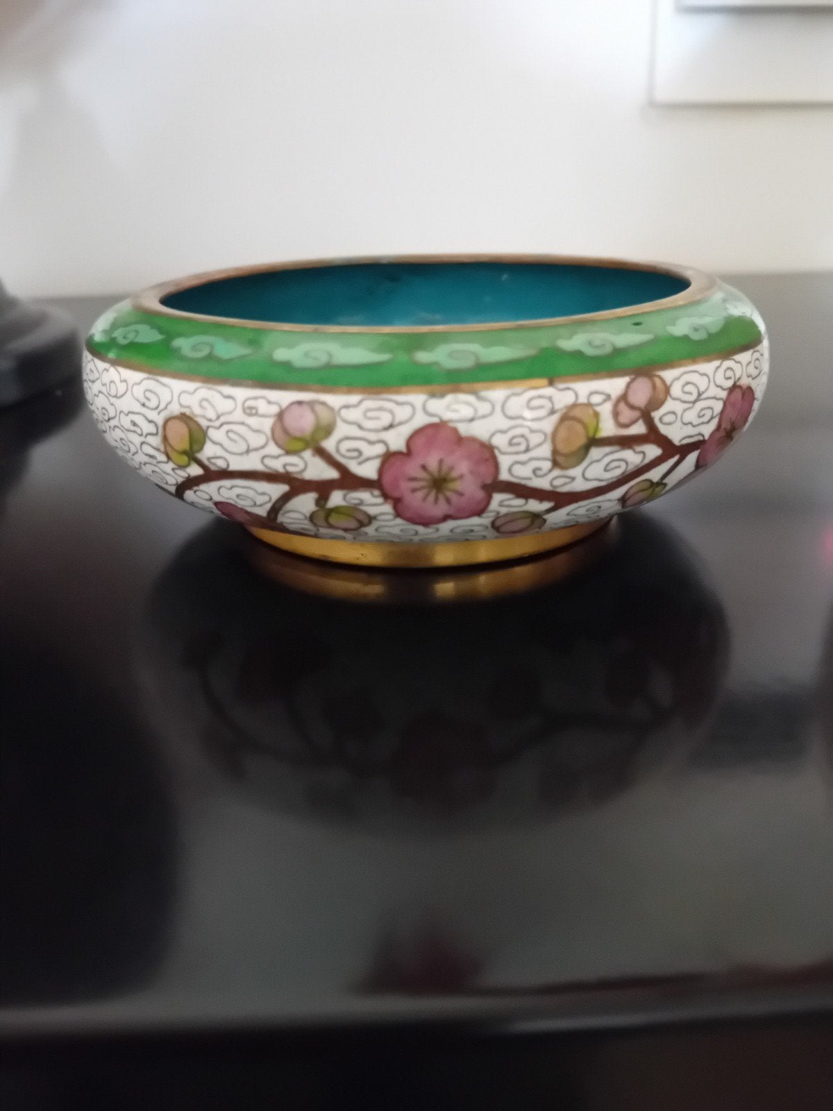 Antieke Cloisonné Kom met Bloesemdecoratie, Ophalen of Verzenden