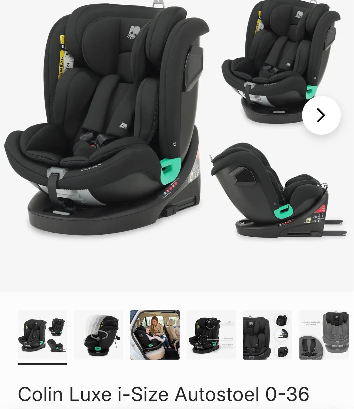 Nieuwe Deryan auto stoel. In de kleur zwart., Ophalen of Verzenden, Nieuw, Overige merken, Isofix