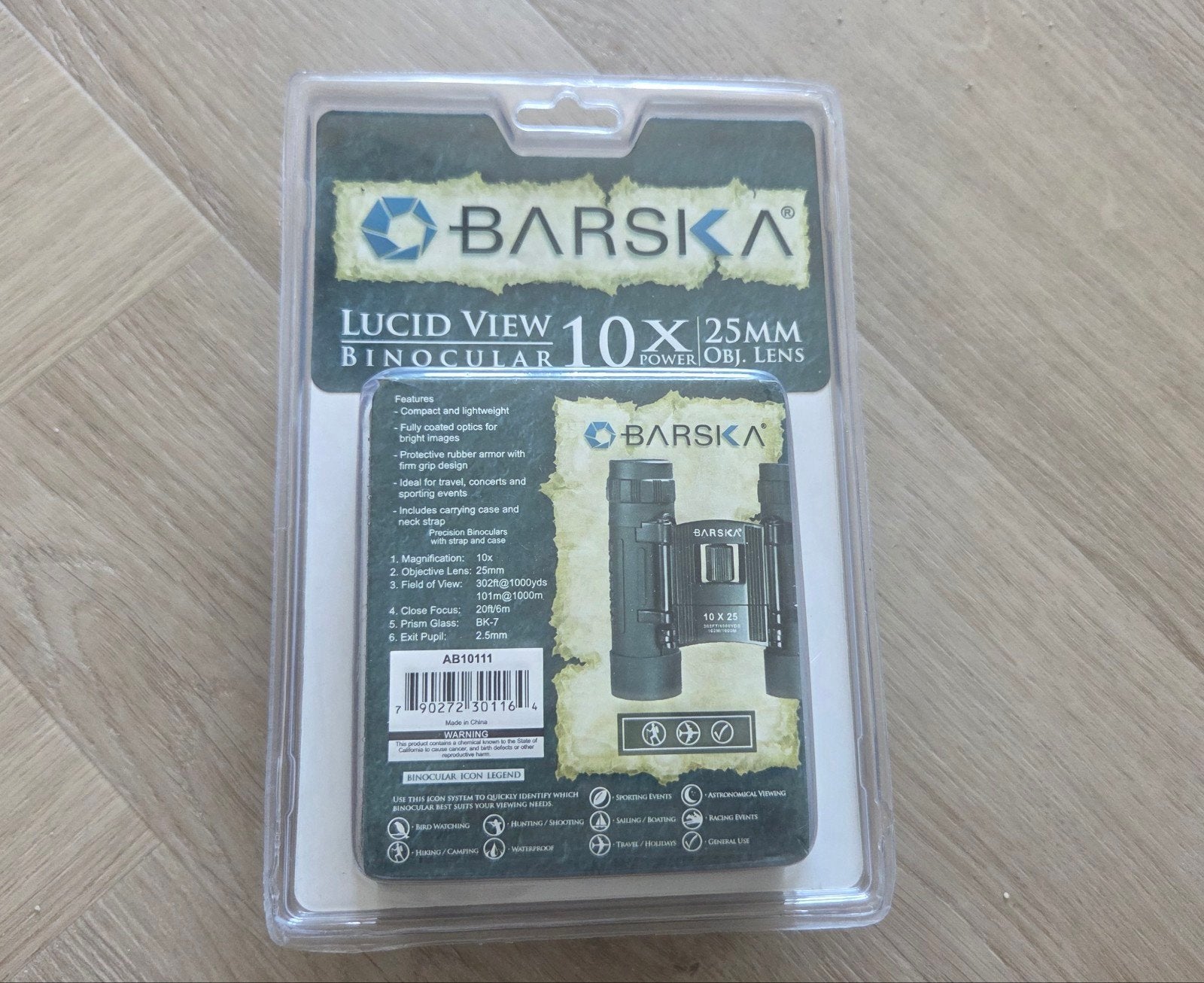 Barska Lucid View 10x25 verrekijker, Ophalen of Verzenden, 8 tot 12x, Dakkant (recht)