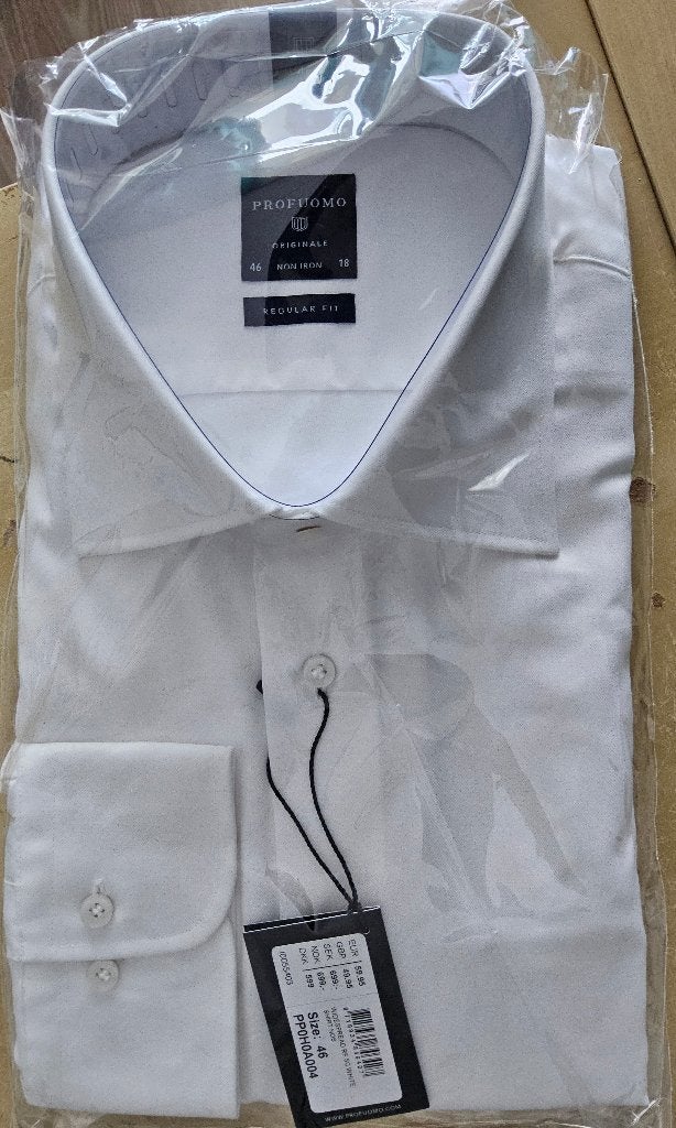 Overhemd Prafuomo, maat 46, Kleding | Heren, Overhemden, Ophalen, Nieuw, Wit, Overige halswijdtes