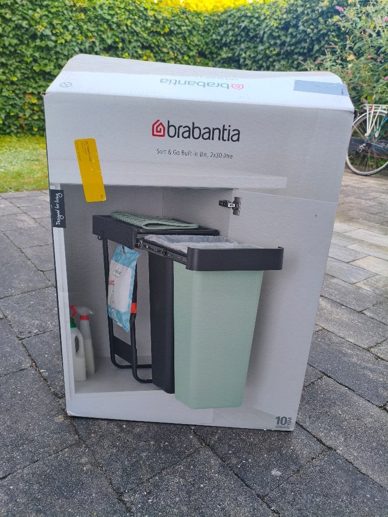 Brabantia Sort & Go Built-in Bin 2x10L - Nieuw in doos, 50 – 75, Kunststof, Nieuw, Ophalen of Verzenden