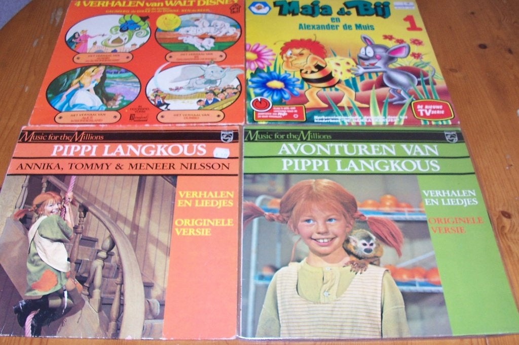 8 lp's sprookjes o.a.pippi langkous-dikkertje dap, LP, Gebruikt, Ophalen of Verzenden, Verhaal of Sprookje