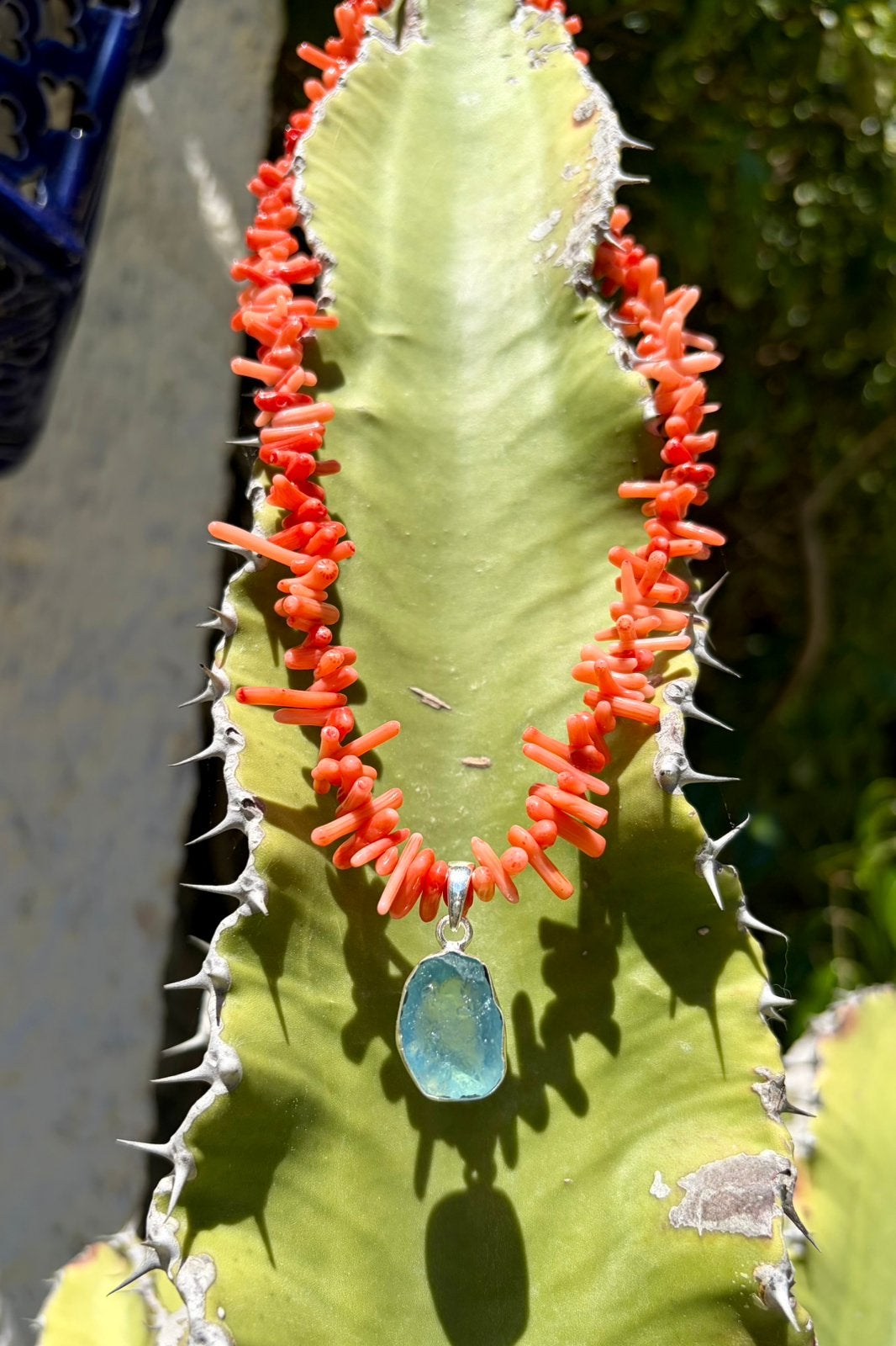 Coral Sticks & Turquoise Necklace, Ophalen of Verzenden, Nieuw, Zilver