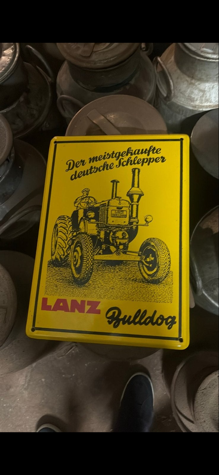 Lanz Bulldog Tractor Emaille Reclamebord, Ophalen