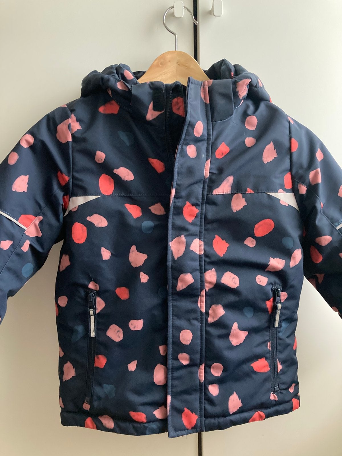 Blauwe winterjas maat 122, Meisje, H&M, Ophalen of Verzenden, Zo goed als nieuw