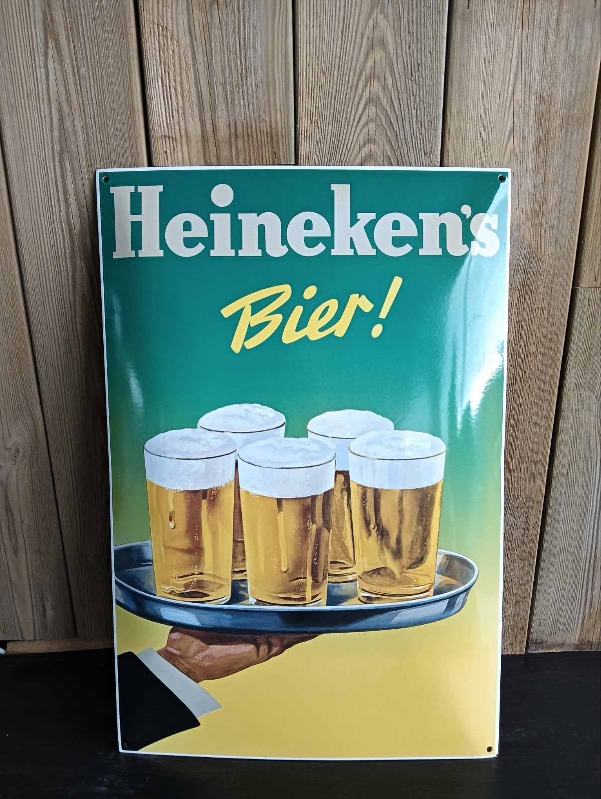 Emaille reclame bord van Heineken, Ophalen, Zo goed als nieuw, Reclamebord