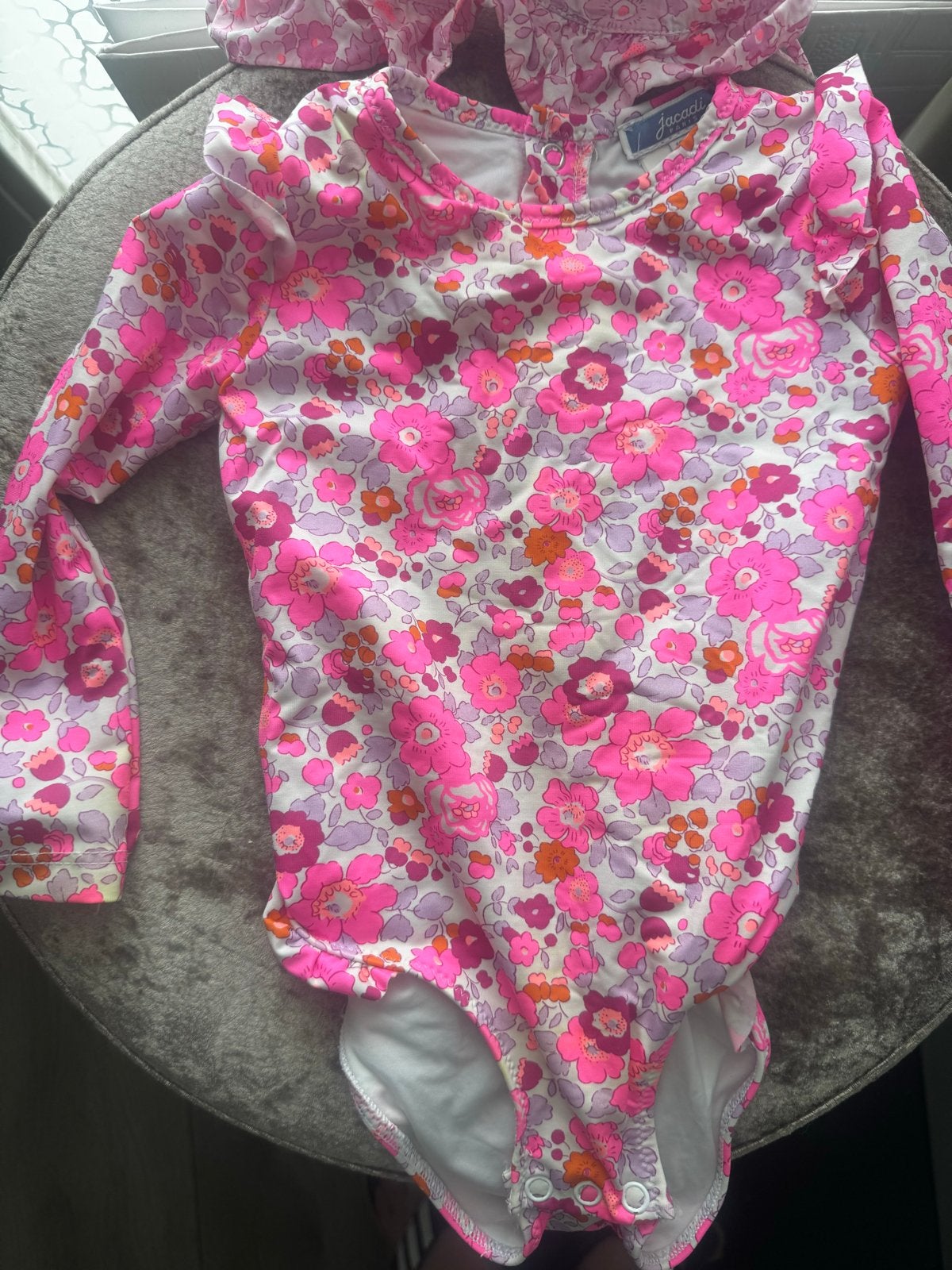 Jacadi Badpak met lange mouw en hoedje - 18 maanden/81cm, Ophalen of Verzenden, Zo goed als nieuw, Meisje