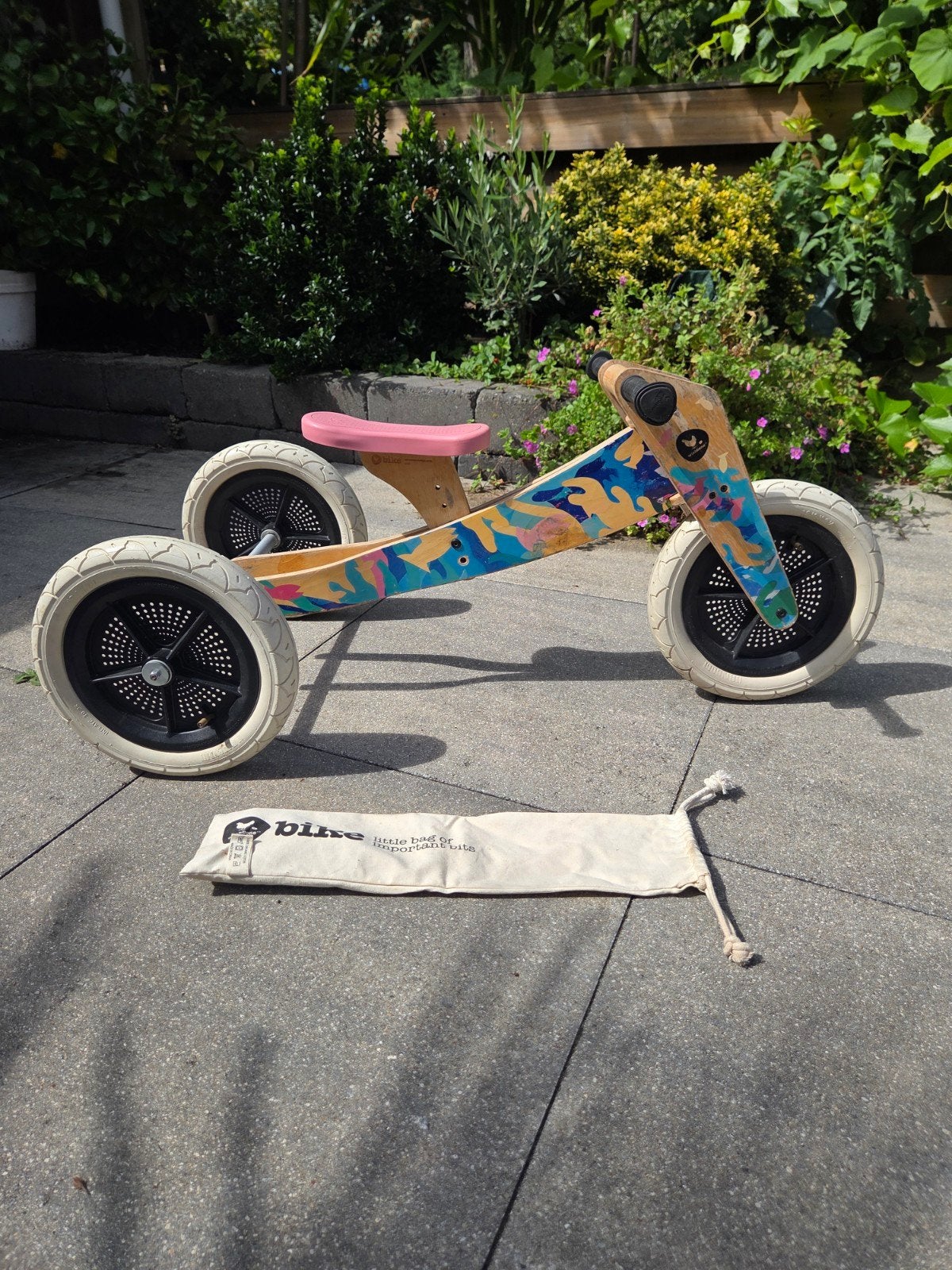 Wishbone houten loopfiets 3 in 1 driewieler, Ophalen, Zo goed als nieuw, Loopfiets