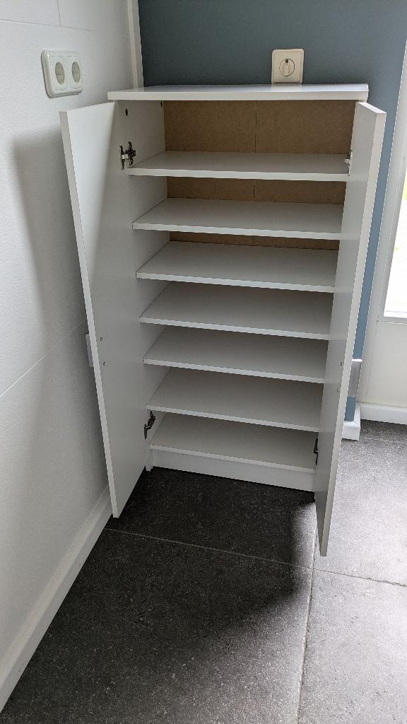 opbergkast met planken wit, Huis en Inrichting, Kasten | Kledingkasten, Ophalen, Met deur(en), 100 tot 150 cm, 50 tot 100 cm