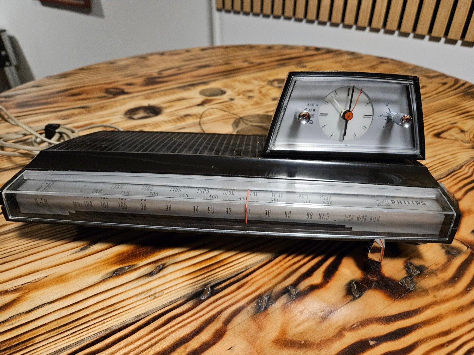 Vintage Philips wekkerradio 22RS 274/15R, Ophalen of Verzenden, Gebruikt, Radio