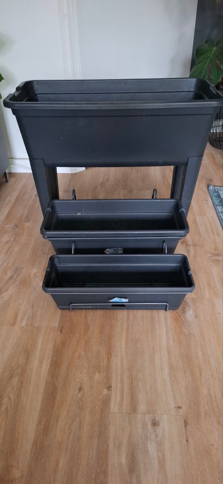 Zwarte plantenbakken, Tuin en Terras, Kunststof, Gebruikt, Ophalen of Verzenden, Binnen