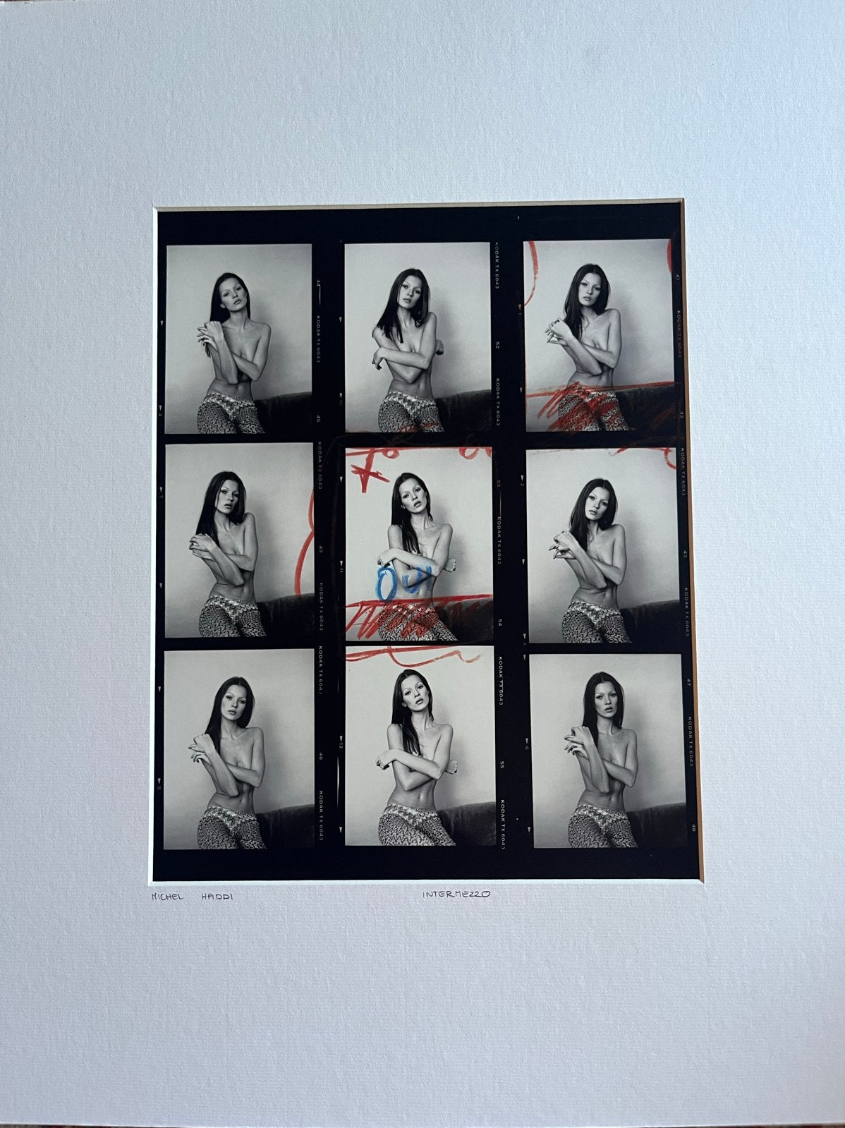 Michel Haddi - Kate Moss Contact Sheet - Intermezzo, Ophalen of Verzenden, Foto, Fotografie, Genummerd