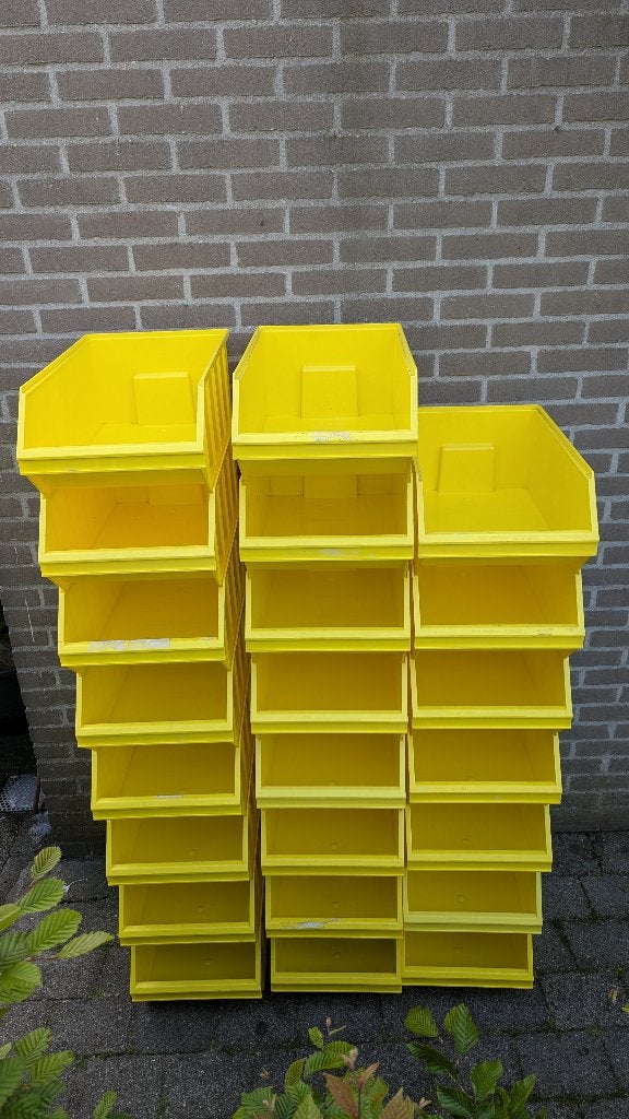 Manutan Overtoom Kunststof stapelbak nr. 1 NR1 geel 23 stuks, Ophalen, 50 tot 75 cm, Minder dan 40 cm, Minder dan 35 cm