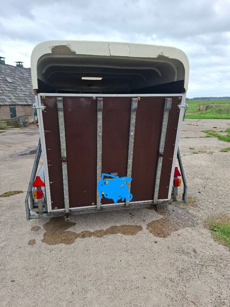 Paardentrailer, Ophalen, Gebruikt, Hout, 1½-paards trailer
