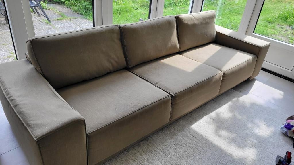 Ruime 4-zits bank Cecina met 3 kussens - ca. 294x80x100 cm, Ophalen, 250 tot 300 cm, Gebruikt, 75 tot 100 cm