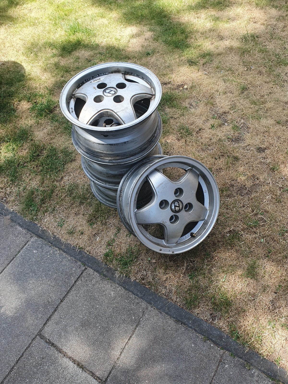 Set van 4 gebruikte 13 inch lichtmetaal velgen, Ophalen, Gebruikt, Personenwagen, Velg(en)