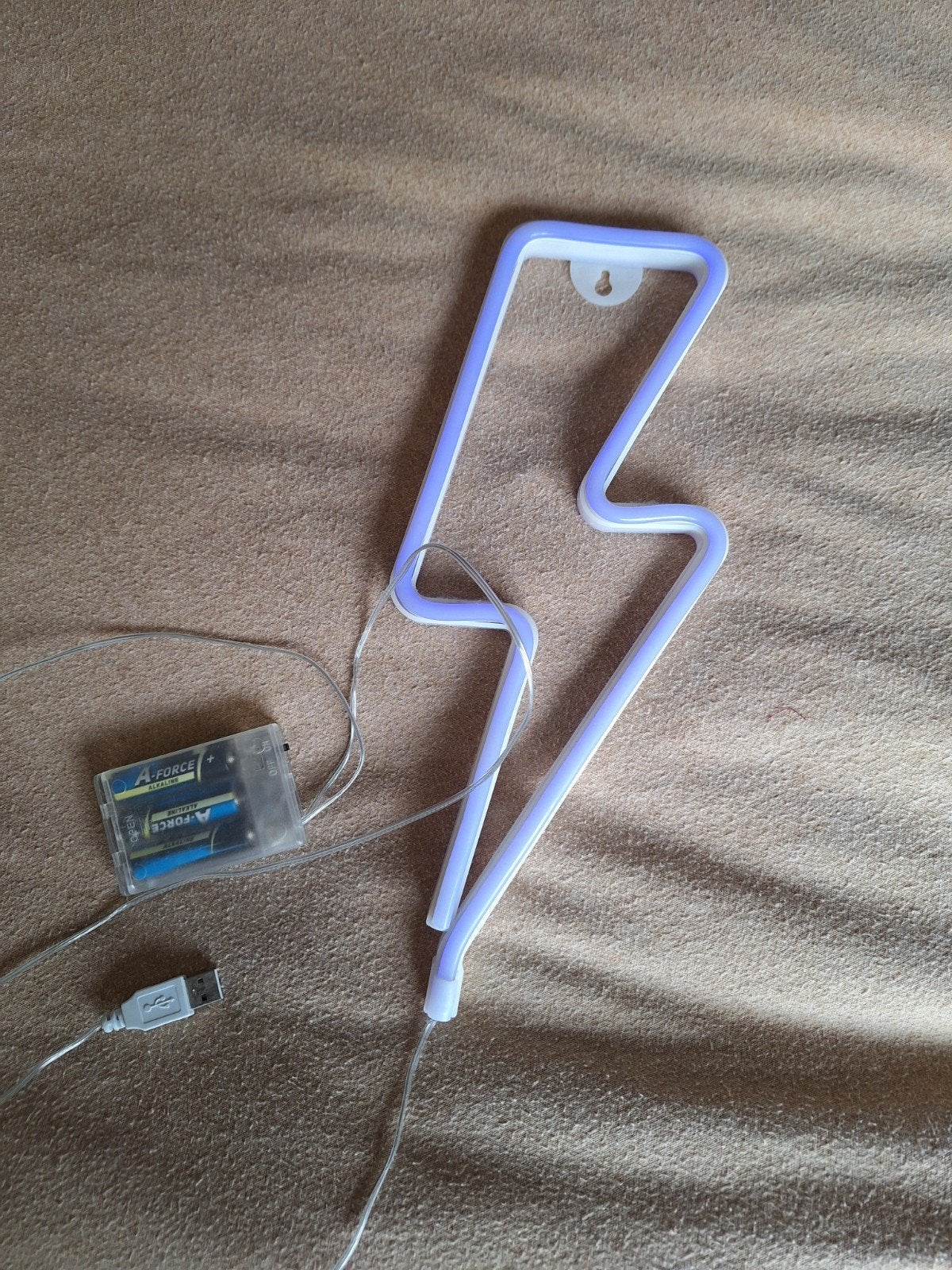 Neon blauwe bliksemschicht lamp, Ophalen of Verzenden, Gebruikt