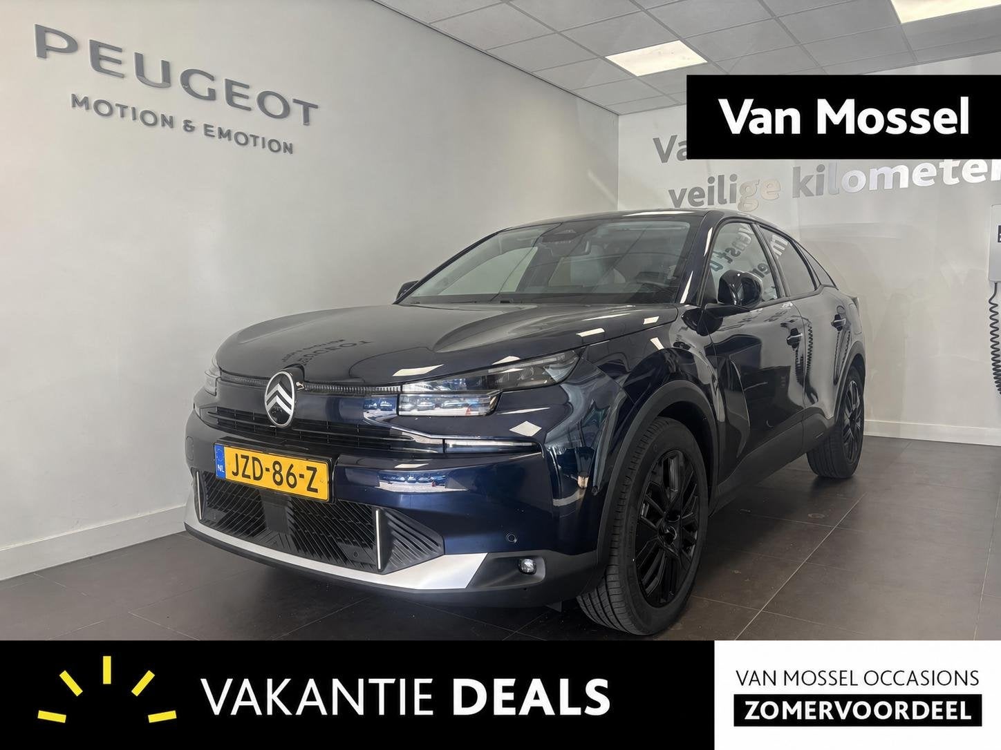 Citroen C4 1.2 Hybrid 145pk Max | Navigatiesysteem full map, Auto's, Citroën, Euro 6, 1199 cc, Blauw, Leder en Stof