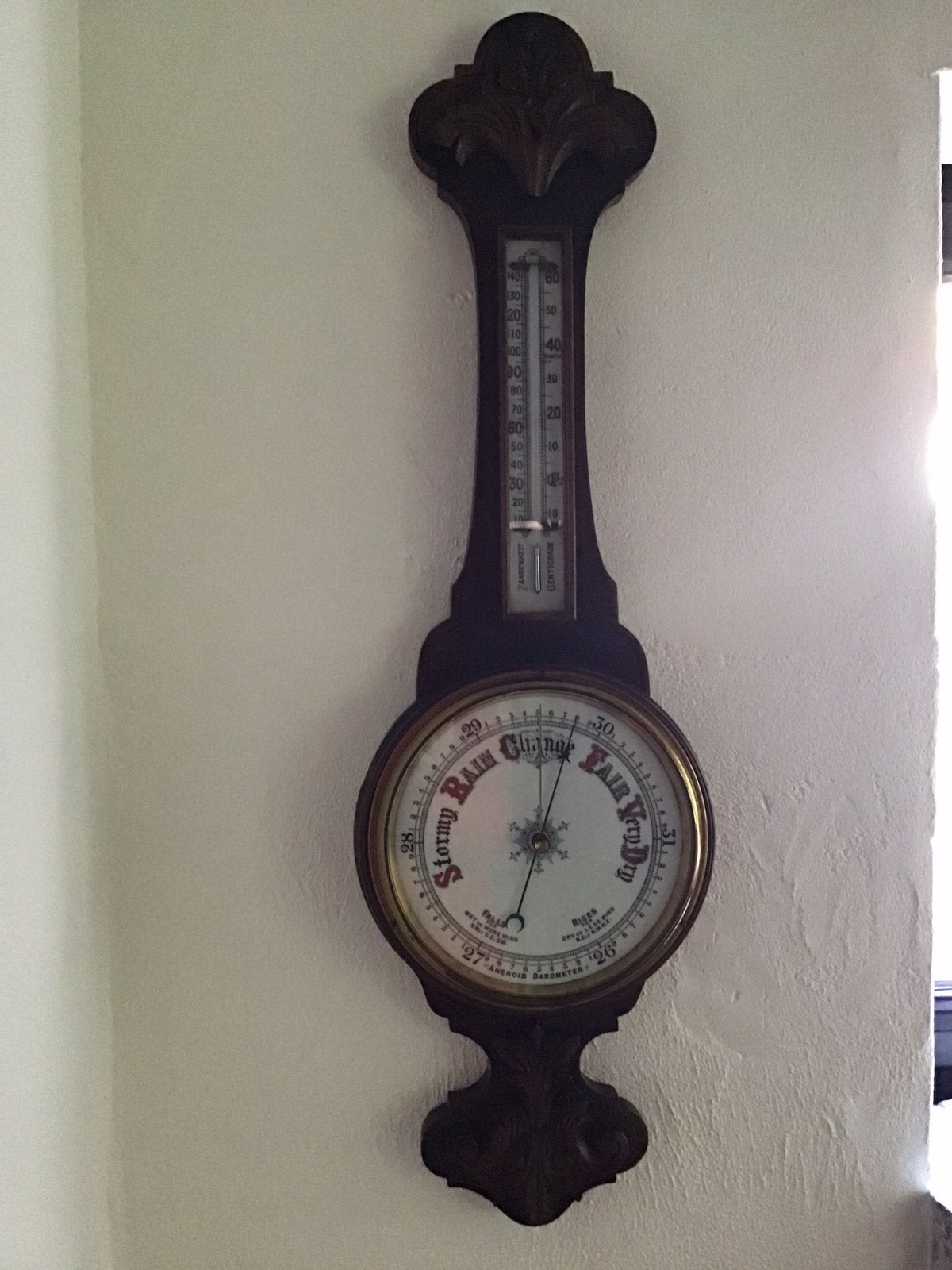 Antieke kwik barometer 19de eeuw, Ophalen of Verzenden, Gebruikt, Barometer