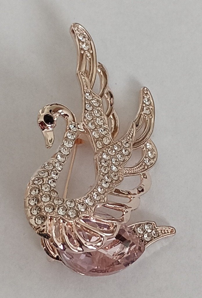Zwaan broche, Sieraden, Tassen en Uiterlijk, Overige materialen, 4 tot 7 cm, Overige kleuren, Nieuw