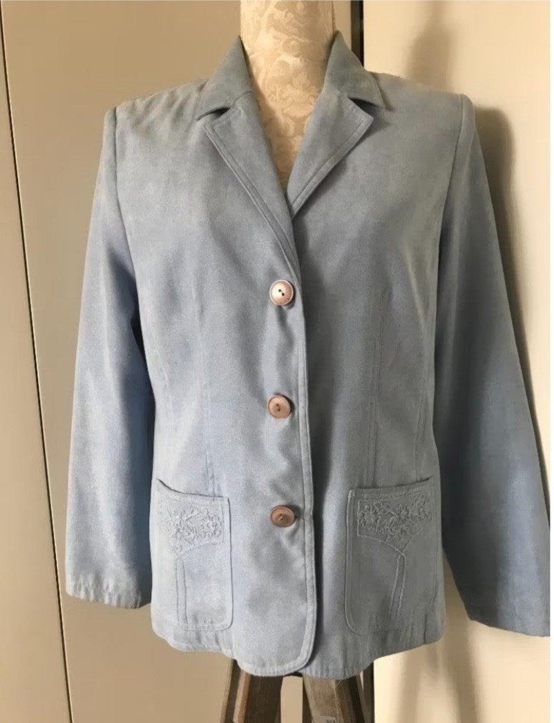 Lichtblauwe Blazer van Oscar B, Maat 38/40 (M), Blauw, Zo goed als nieuw, Oscar B