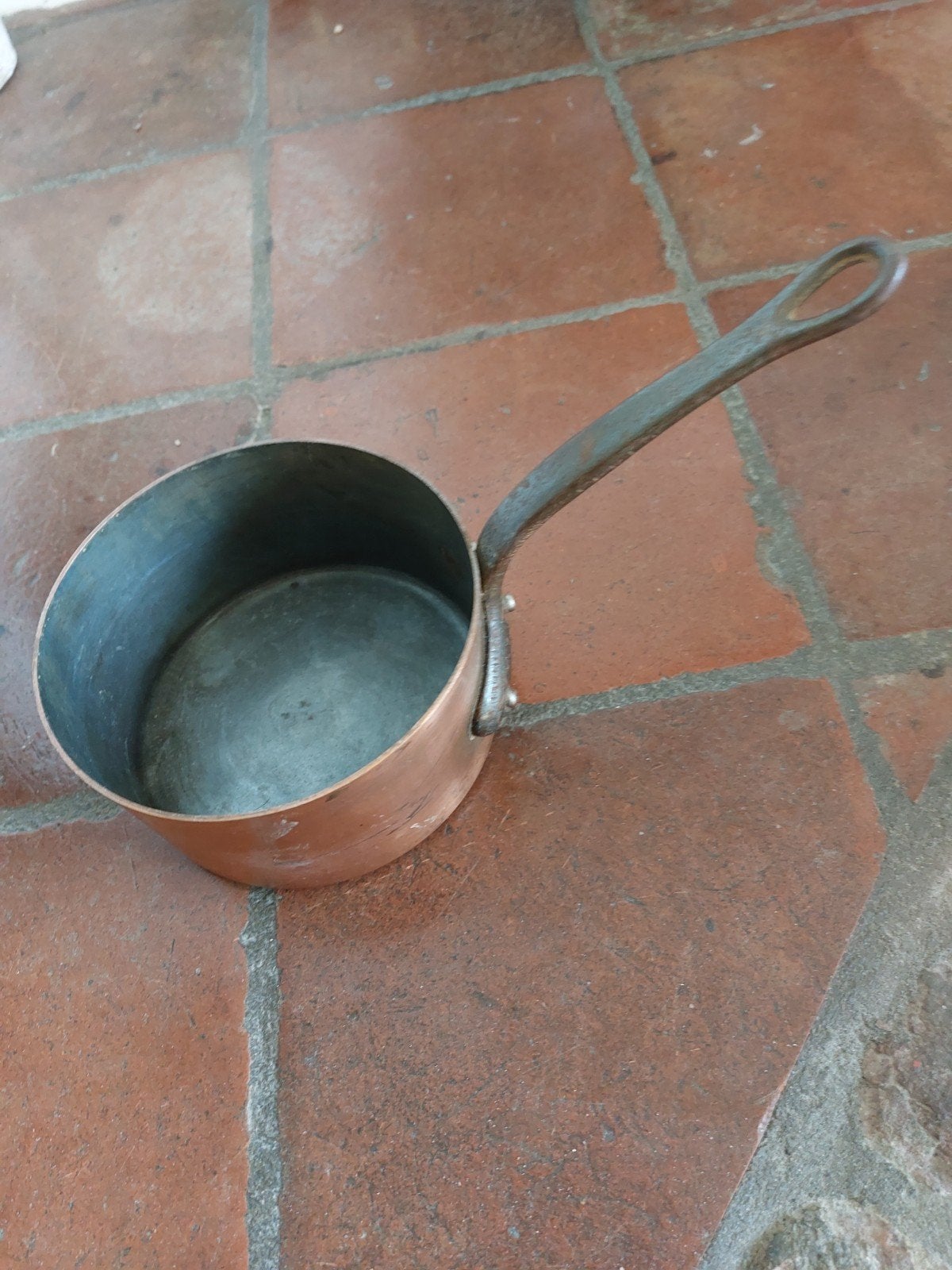 Koperen steelpannetje - Doorsnede 14 cm, Antiek en Kunst, Antiek | Koper en Brons, Ophalen of Verzenden